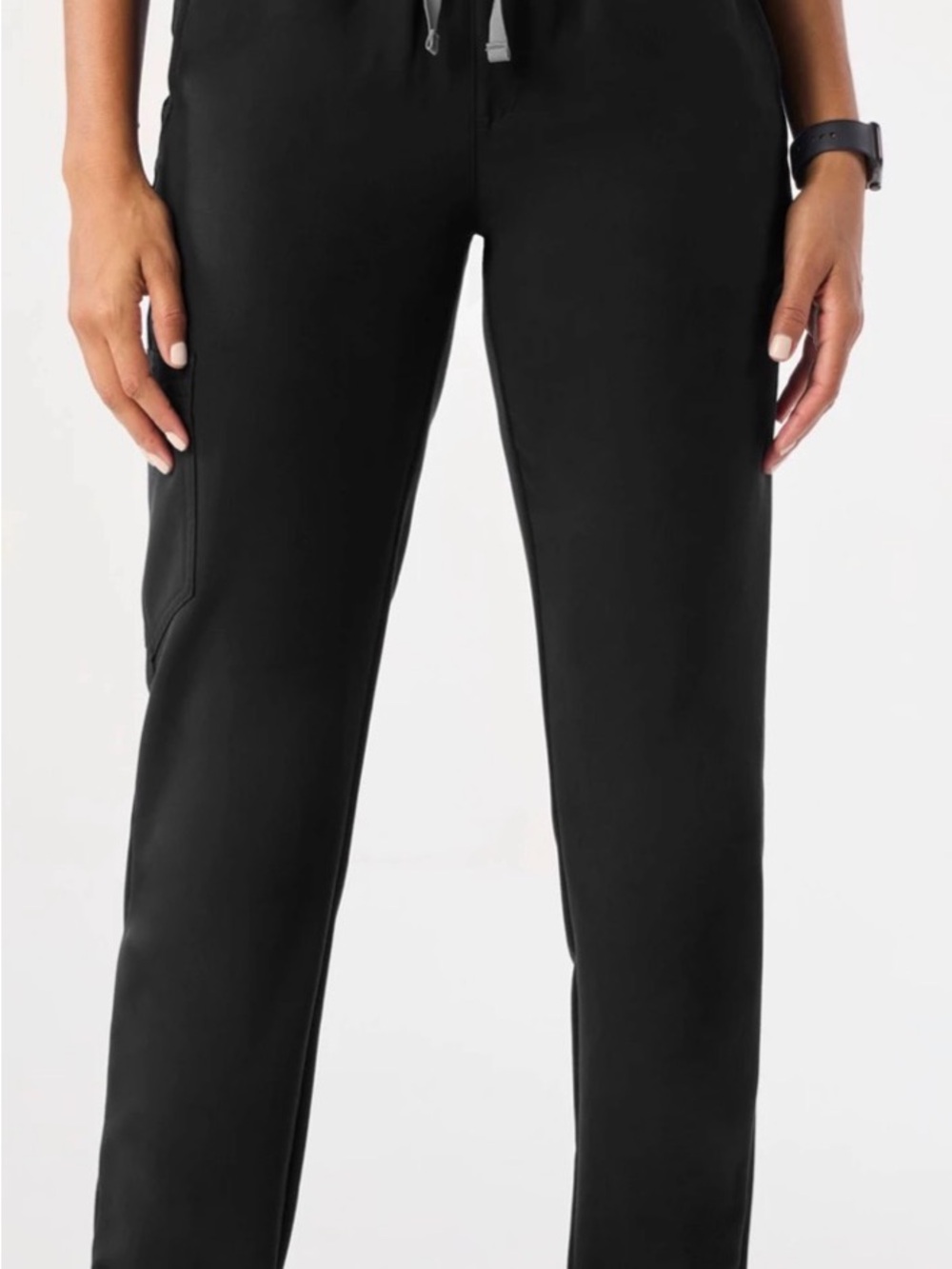 Figs Black Women's Zamora Jogger Pants with Drawstring. W/Cargo Pockets Sz XL